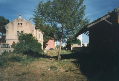 Looking South, goods shed on the right,
booking hall on the left